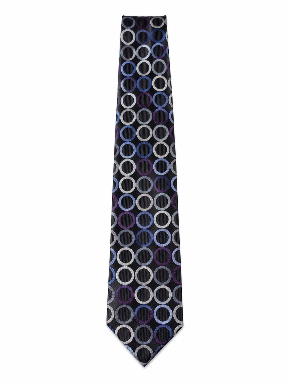 MICHAEL Michael Kors 100% Silk Geometric Circle Necktie Black Blue Purple